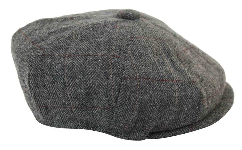 Chapéu masculino vintage de tweed estilo Peaky Blinders