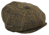 Chapéu masculino vintage de tweed estilo Peaky Blinders