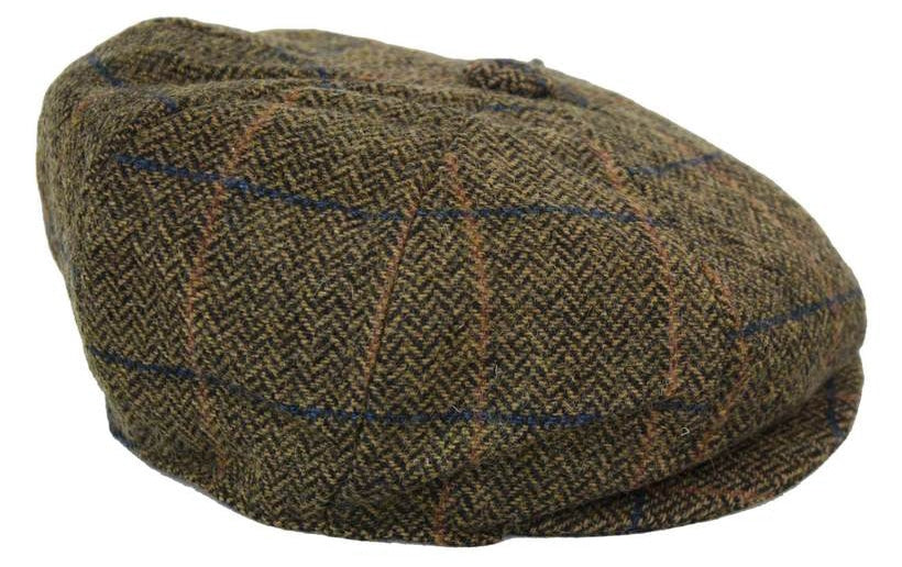 Chapéu masculino vintage de tweed estilo Peaky Blinders