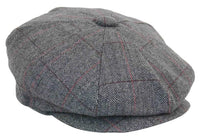 Boné Peaky Blinders masculino em tweed xadrez