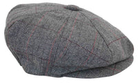 Boné Peaky Blinders masculino em tweed xadrez
