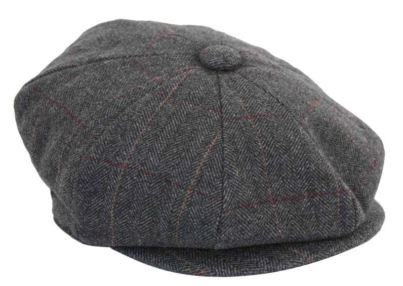 Boné Peaky Blinders masculino em tweed xadrez