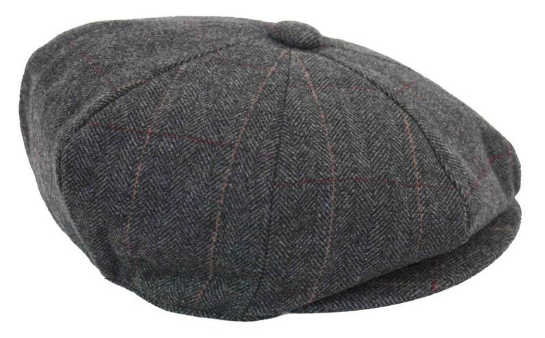 Boné Peaky Blinders masculino em tweed xadrez