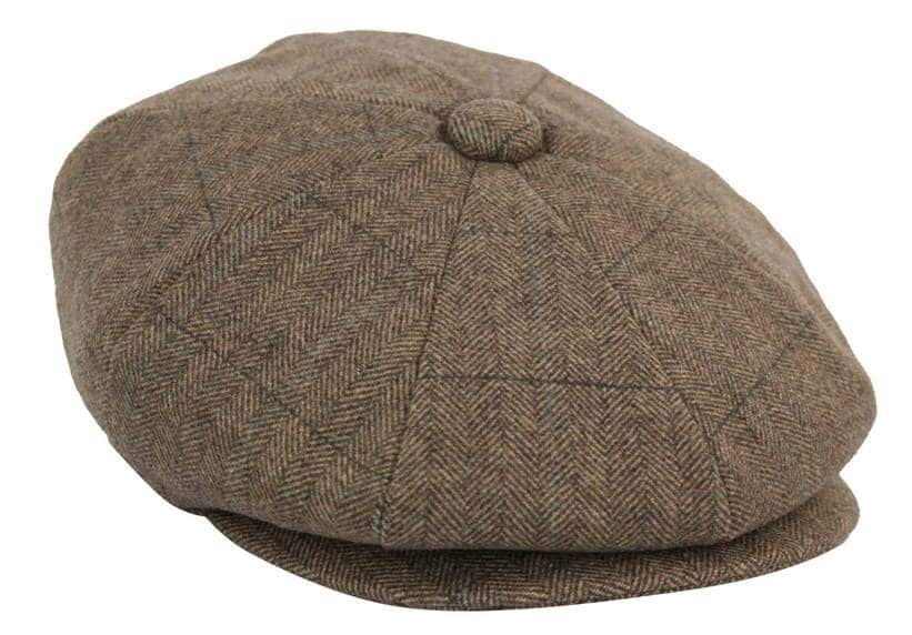 Boné Peaky Blinders masculino em tweed xadrez