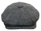 Boné Peaky Blinders masculino em tweed xadrez