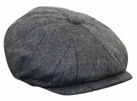 Boné Peaky Blinders masculino em tweed xadrez