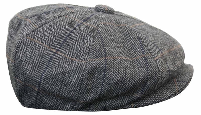 Boné Peaky Blinders masculino em tweed xadrez