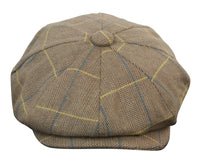 Boné Peaky Blinders masculino em tweed xadrez