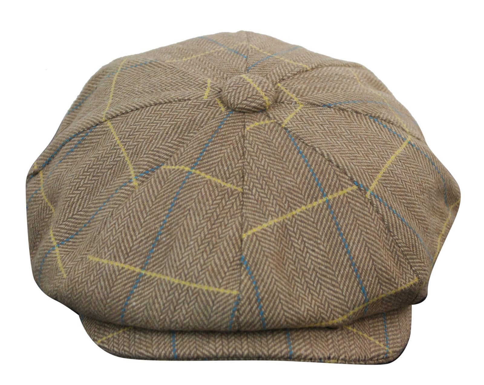 Boné Peaky Blinders masculino em tweed xadrez