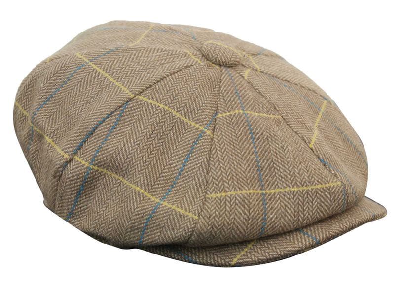 Boné Peaky Blinders masculino em tweed xadrez