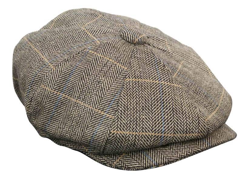 Boné Peaky Blinders masculino em tweed xadrez