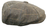 Boné Peaky Blinders masculino em tweed xadrez