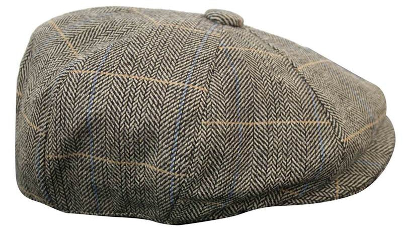 Boné Peaky Blinders masculino em tweed xadrez