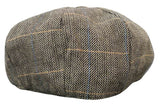 Boné Peaky Blinders masculino em tweed xadrez