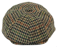 Boina masculina de tweed com 8 painéis