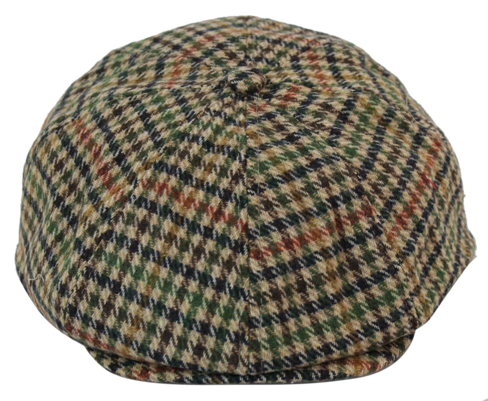 Boina masculina de tweed com 8 painéis