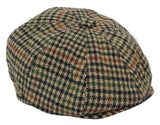 Boina masculina de tweed com 8 painéis