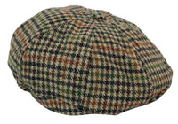 Boina masculina de tweed com 8 painéis