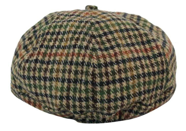 Boina masculina de tweed com 8 painéis