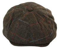 Boina masculina de tweed com 8 painéis