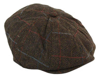 Boina masculina de tweed com 8 painéis