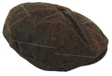 Boina masculina de tweed com 8 painéis