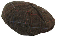 Boina masculina de tweed com 8 painéis
