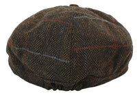 Boina masculina de tweed com 8 painéis