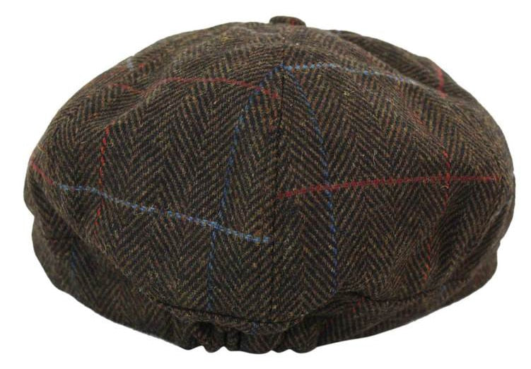 Boina masculina de tweed com 8 painéis