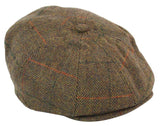 Boina masculina de tweed com 8 painéis