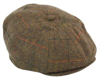 Boina masculina de tweed com 8 painéis