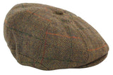 Boina masculina de tweed com 8 painéis