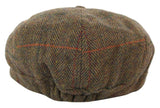 Boina masculina de tweed com 8 painéis