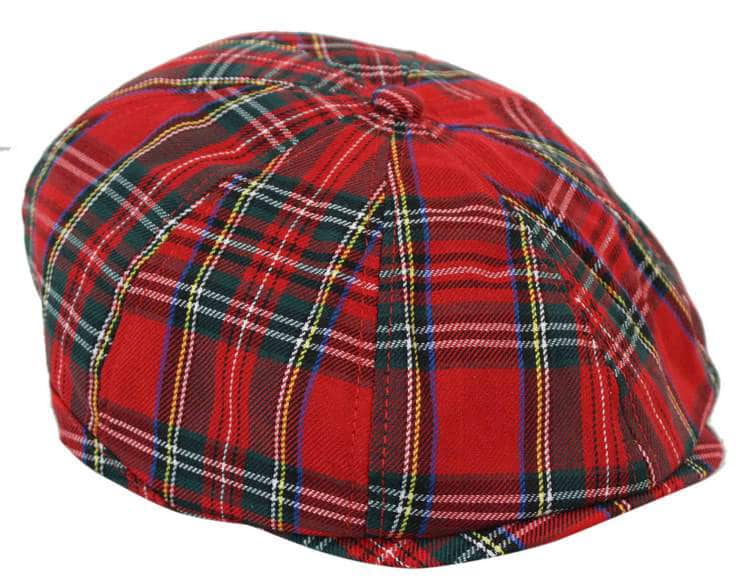 Boina masculina de tweed com 8 painéis