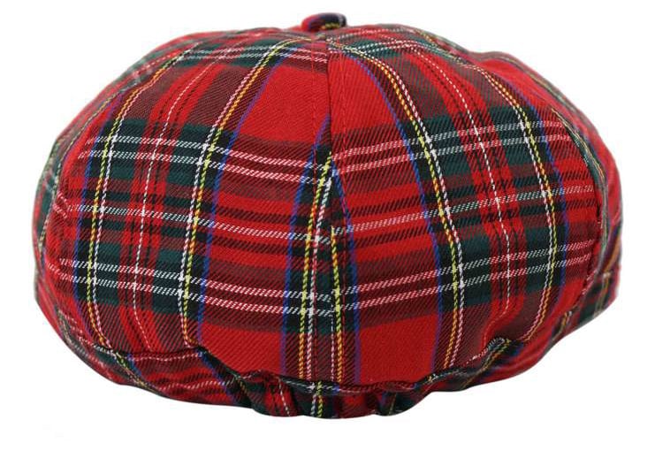Boina masculina de tweed com 8 painéis