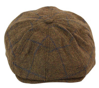 Boina masculina de tweed com 8 painéis