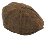Boina masculina de tweed com 8 painéis