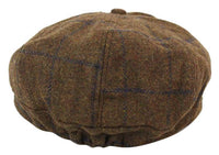 Boina masculina de tweed com 8 painéis
