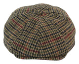 Boina masculina de tweed com 8 painéis