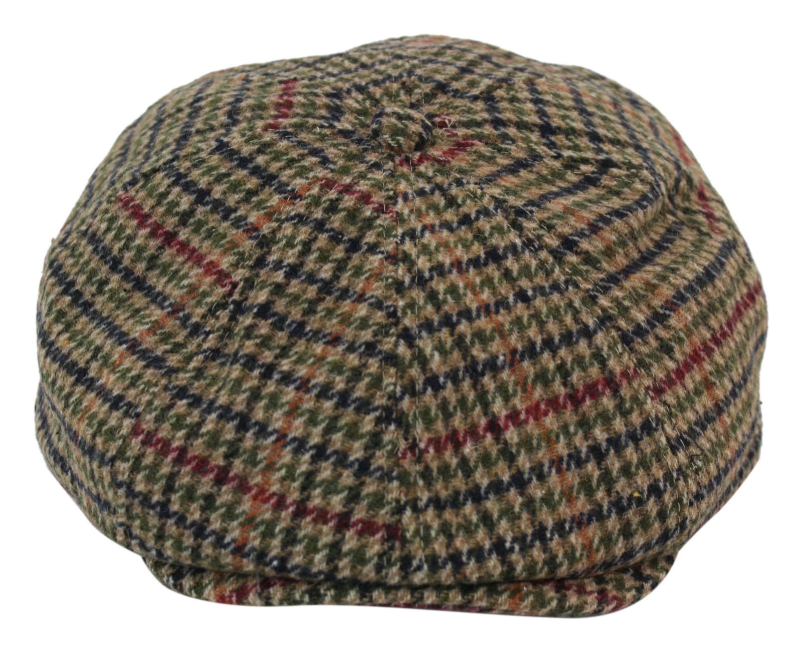 Boina masculina de tweed com 8 painéis