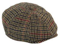 Boina masculina de tweed com 8 painéis