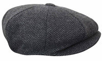 HT6316 - Chapéu Peaky Blinders masculino em tweed espinha de peixe