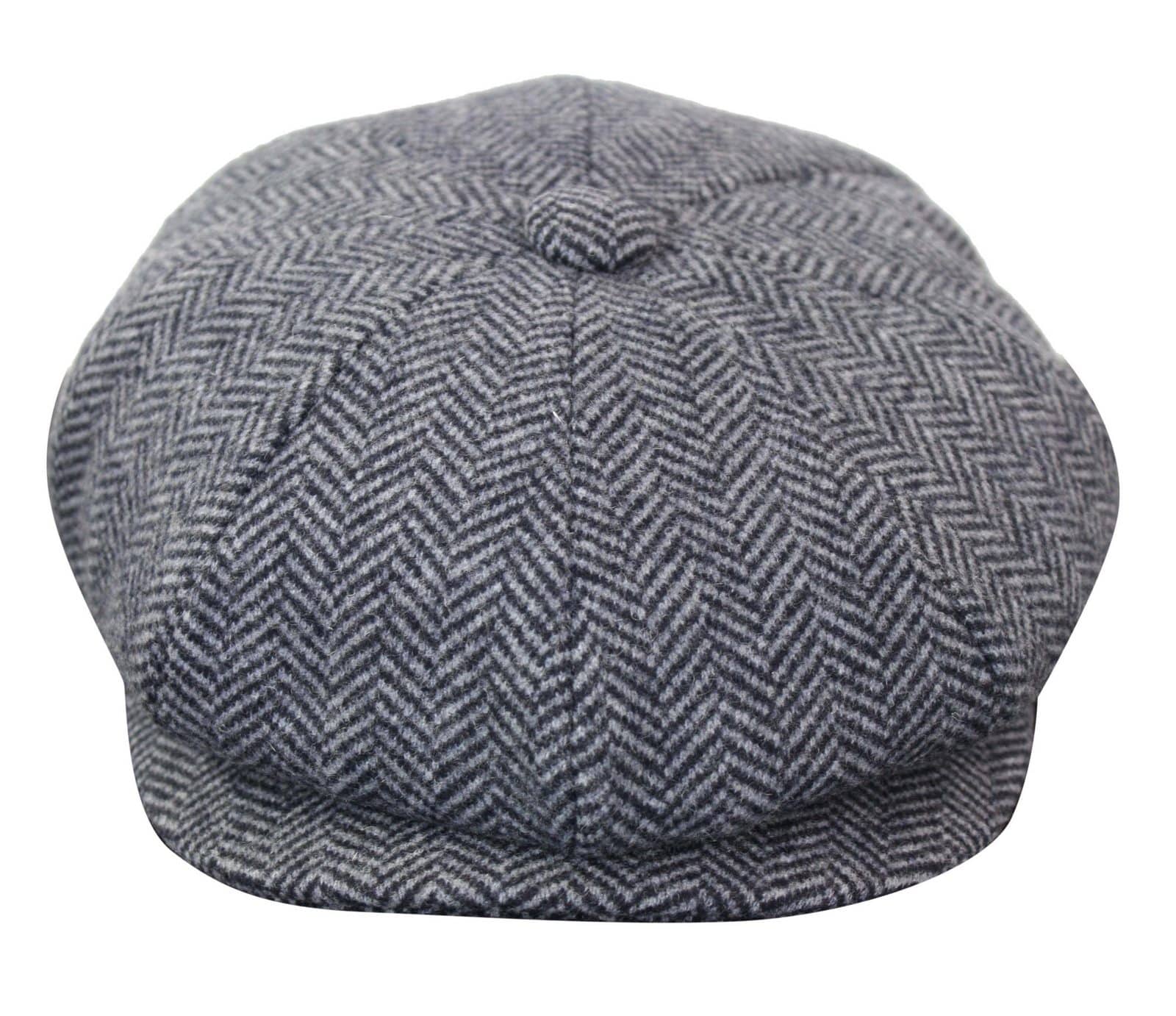 HT6316 - Chapéu Peaky Blinders masculino em tweed espinha de peixe