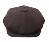 HT6363 - Boné masculino vintage de tweed estilo Peaky Blinders - Marrom/Vinho