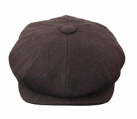 HT6363 - Boné masculino vintage de tweed estilo Peaky Blinders - Marrom/Vinho