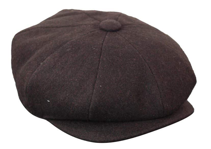 HT6363 - Boné masculino vintage de tweed estilo Peaky Blinders - Marrom/Vinho
