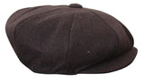 HT6363 - Boné masculino vintage de tweed estilo Peaky Blinders - Marrom/Vinho