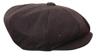 HT6363 - Boné masculino vintage de tweed estilo Peaky Blinders - Marrom/Vinho