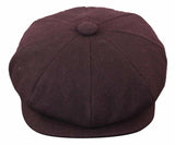 HT6363 - Boné masculino vintage de tweed estilo Peaky Blinders - Marrom/Vinho