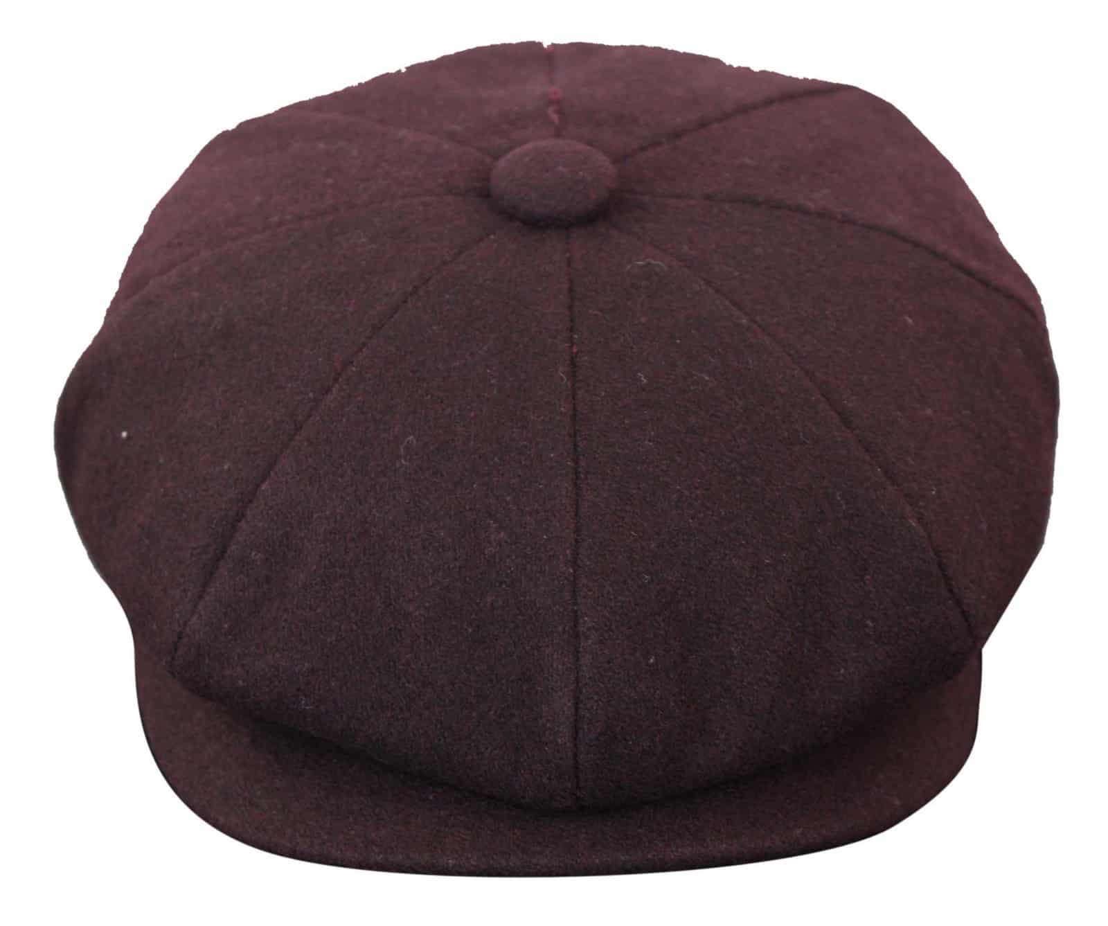 HT6363 - Boné masculino vintage de tweed estilo Peaky Blinders - Marrom/Vinho